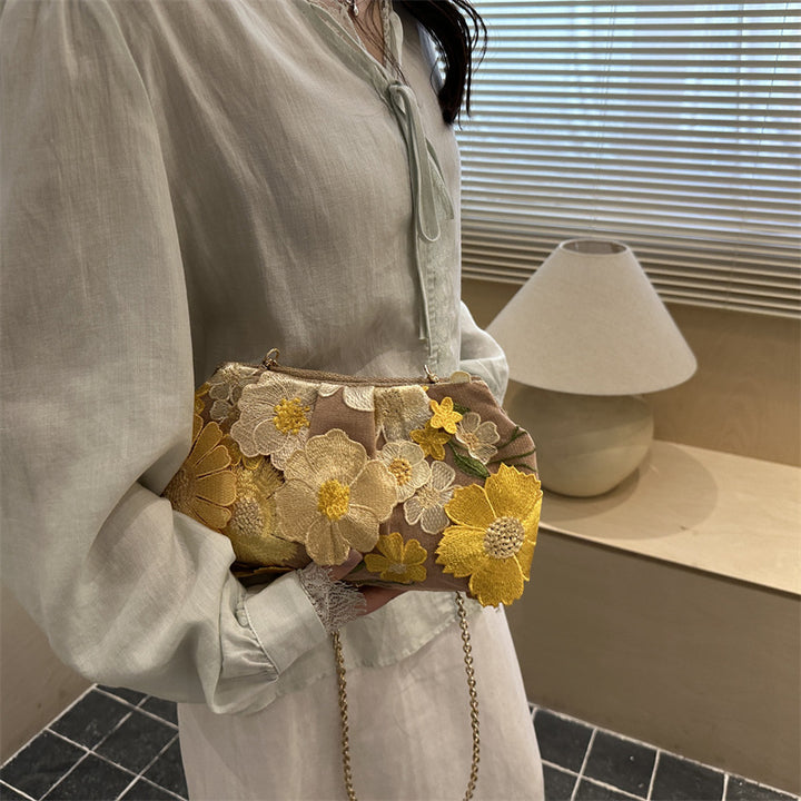 Florale gestickte Handtasche