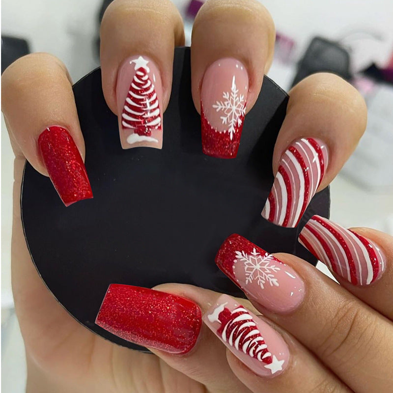 Festliches Glitzerndes Aufkleber-Nagelset Karnz