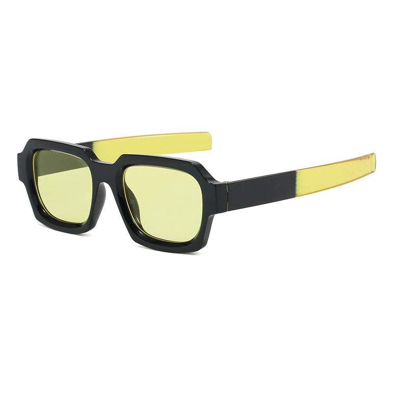 Damen modische stilvolle quadratische Sonnenbrille mit kontrastierendem Rahmen Karnz