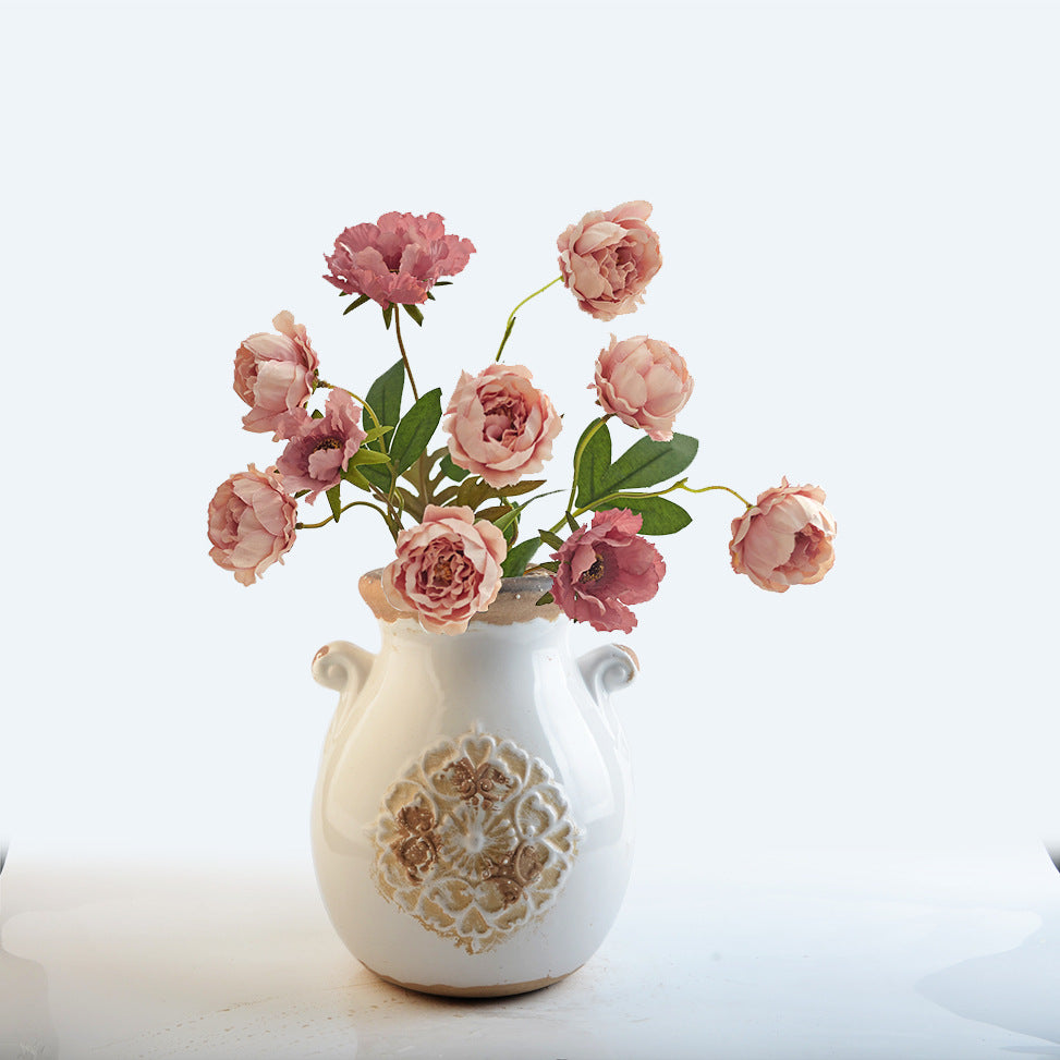 Elegante Keramikvase mit Ziermuster Karnz