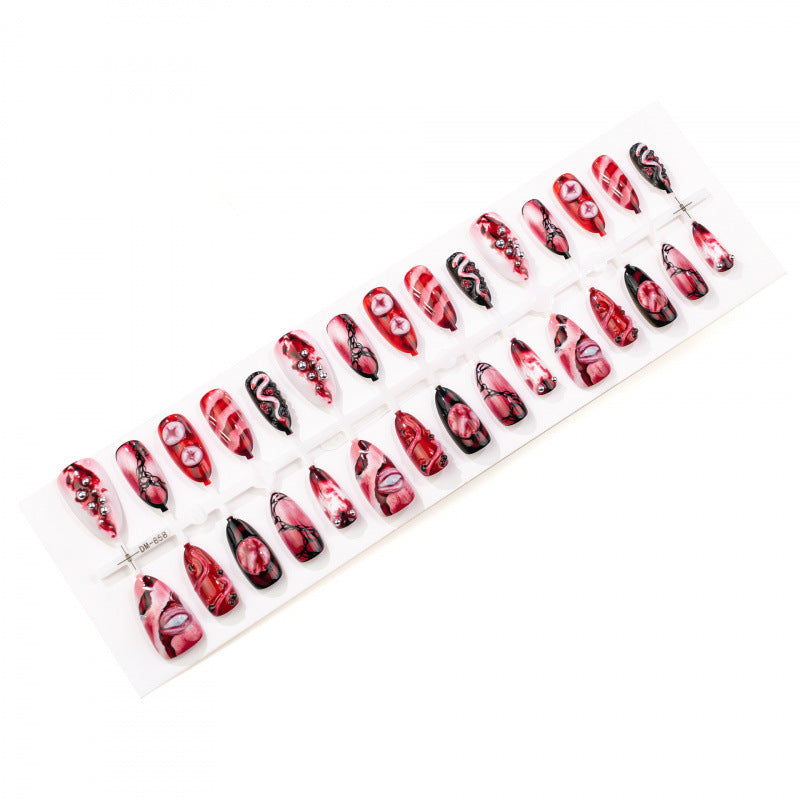 Künstlerisches Horror-Themen Press-On Nagelkunst Set