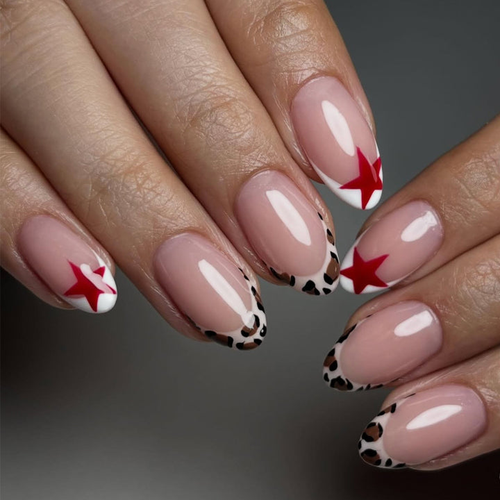 Chic Star und Animal Print Nagel Kunst Set Karnz