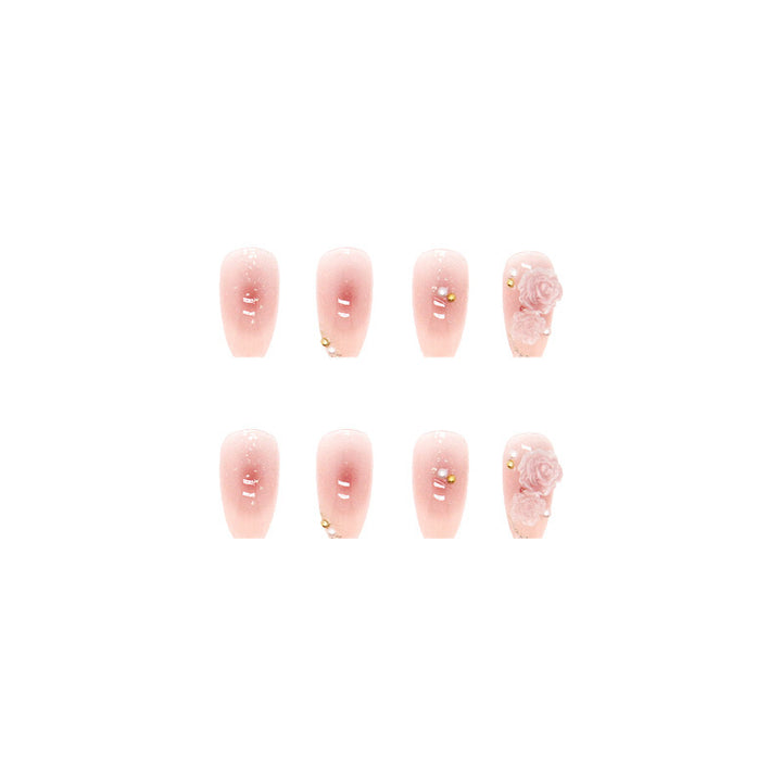 Dekorativer, floral verzierrter Press-On-Nagelsatz