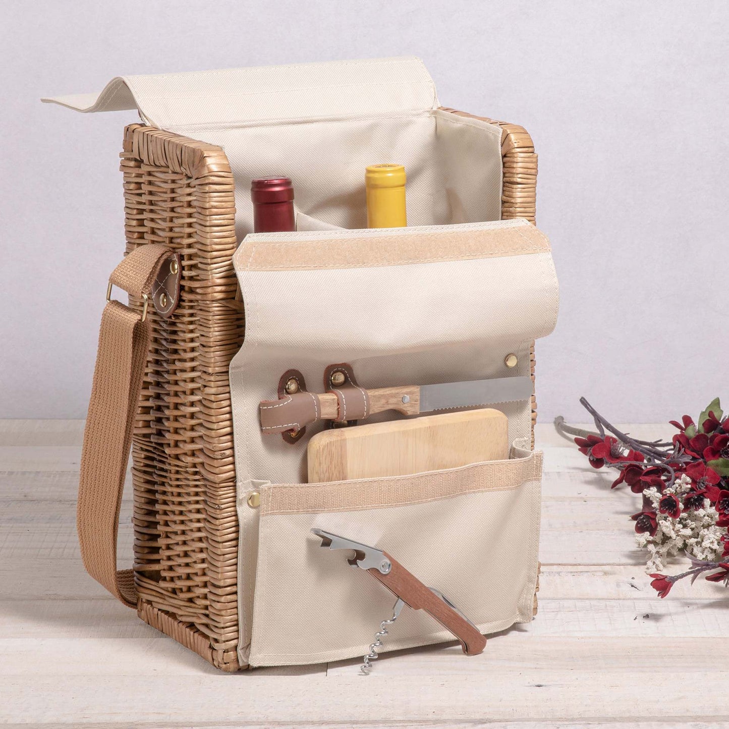Damen Eleganter Picknickkorb mit praktischen Fächern Karnz