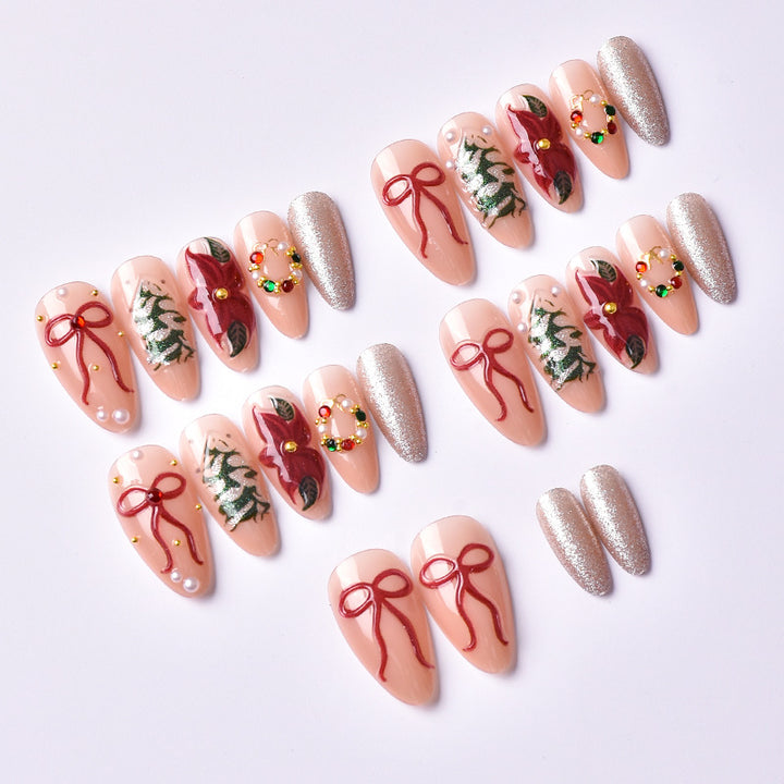 Festliches Themen-Press-On Nagelkunstset