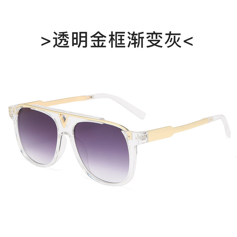 Damen elegante oversized Sonnenbrille mit stilvollem transparentem Rahmen Karnz