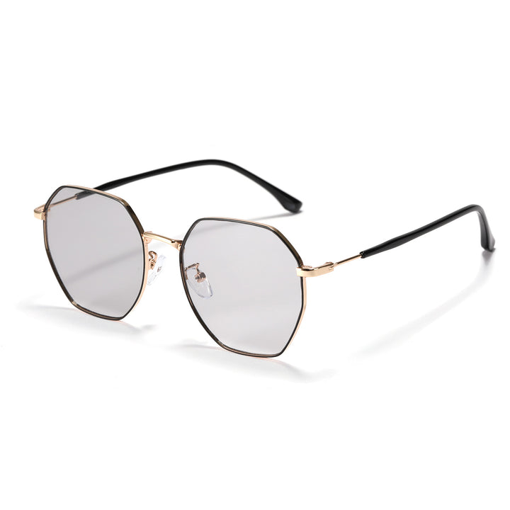 Damen modische achteckige Sonnenbrille mit trendigem Metallrahmen Karnz