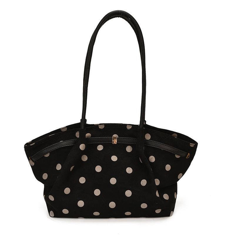 Punktierte Wildleder Schultertasche