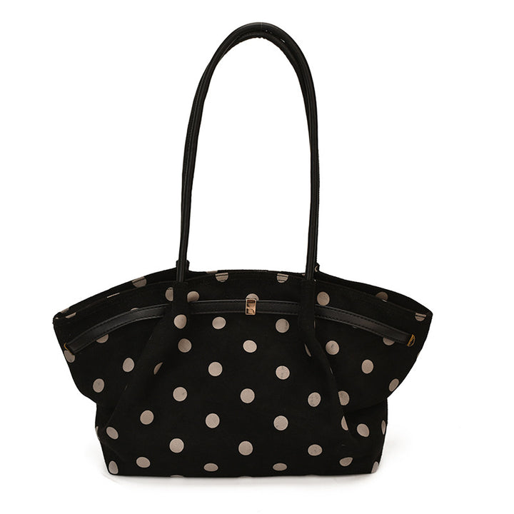 Punktierte Wildleder Schultertasche