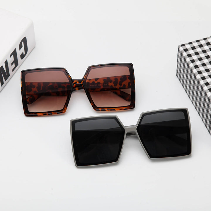 Damen Modische oversized Sonnenbrille im modernen Hexagon-Design Karnz