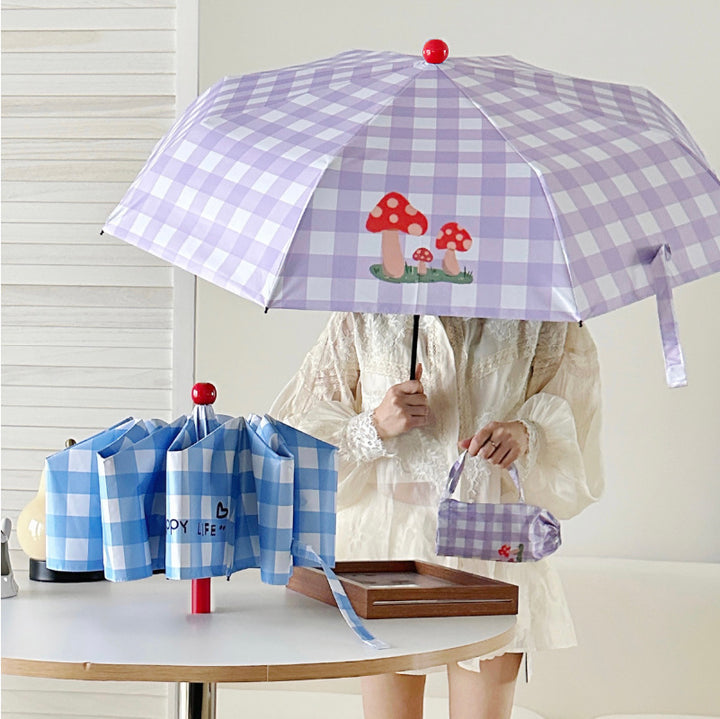 Damen Regenschirm mit verspieltem Pilzdesign von Karnz