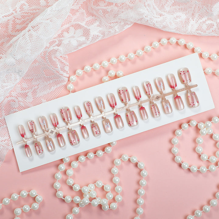 Premium Künstlerische Blumen Press-On Nagelset