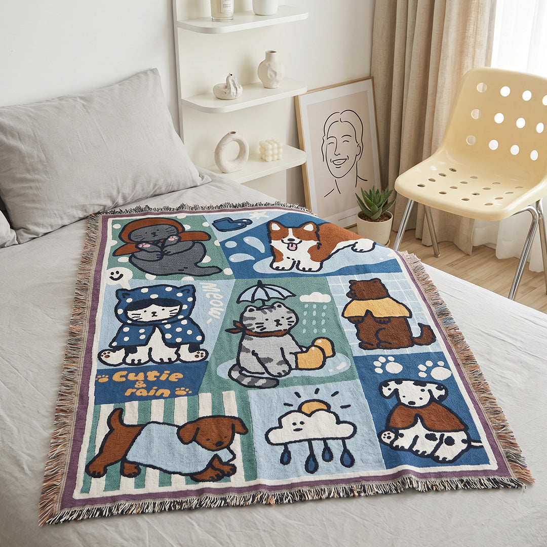 Verspielt Tiermotiv Wandteppich Wurfdecke