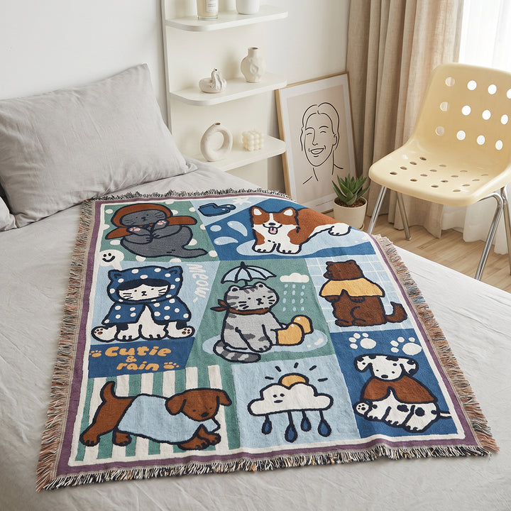 Verspielt Tiermotiv Wandteppich Wurfdecke