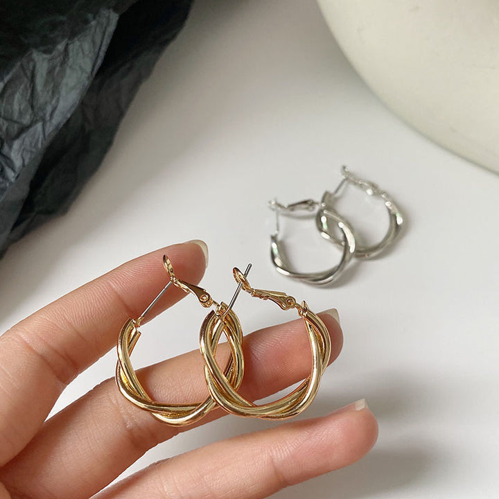 Elegante Spiral-Ohrringe Aus Hochwertigem Metall Karnz