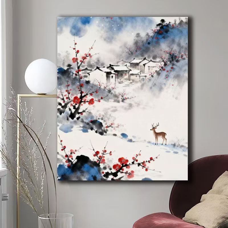 Natur Szene Aquarell Leinwand Kunst Karnz