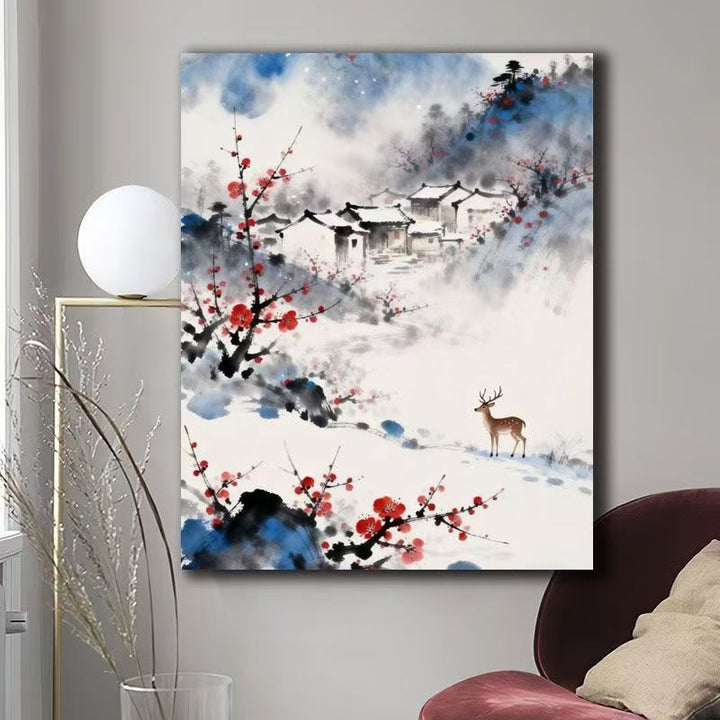 Natur Szene Aquarell Leinwand Kunst Karnz