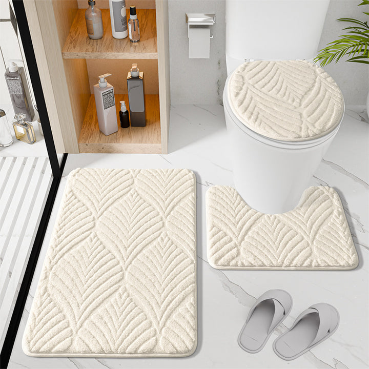 Blattmuster Luxus Badematten-Set