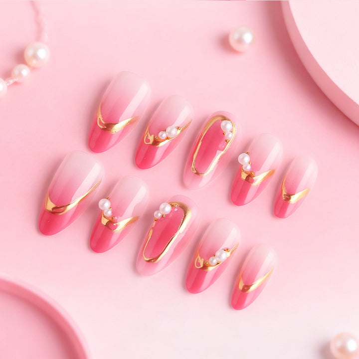 Elegantes Press-On Nagelkunst Set Karnz