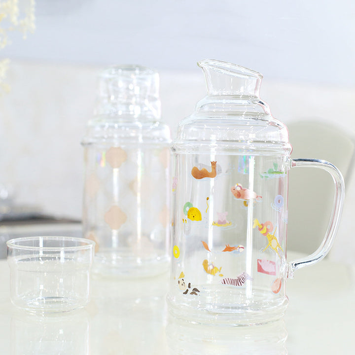 Damen Glas Krug mit bezaubernden Tiermotiven Karnz
