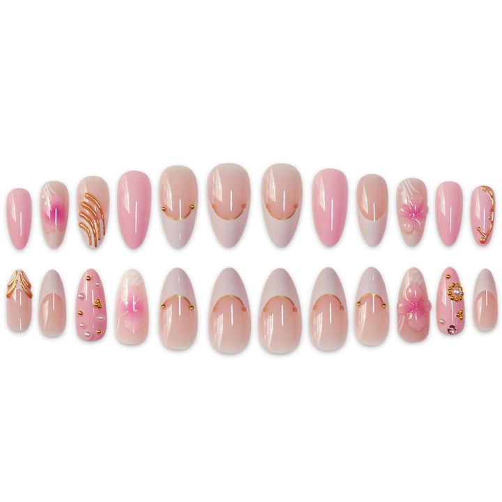 Elegante Blumen Stiletto Nagelkunst Karnz