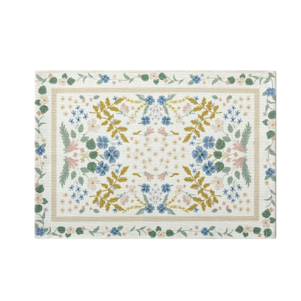 Floraler gewebter Badteppich mit Jacquard-Struktur, saugfähiger Baumwolloberfläche und rutschfester Unterseite Karnz