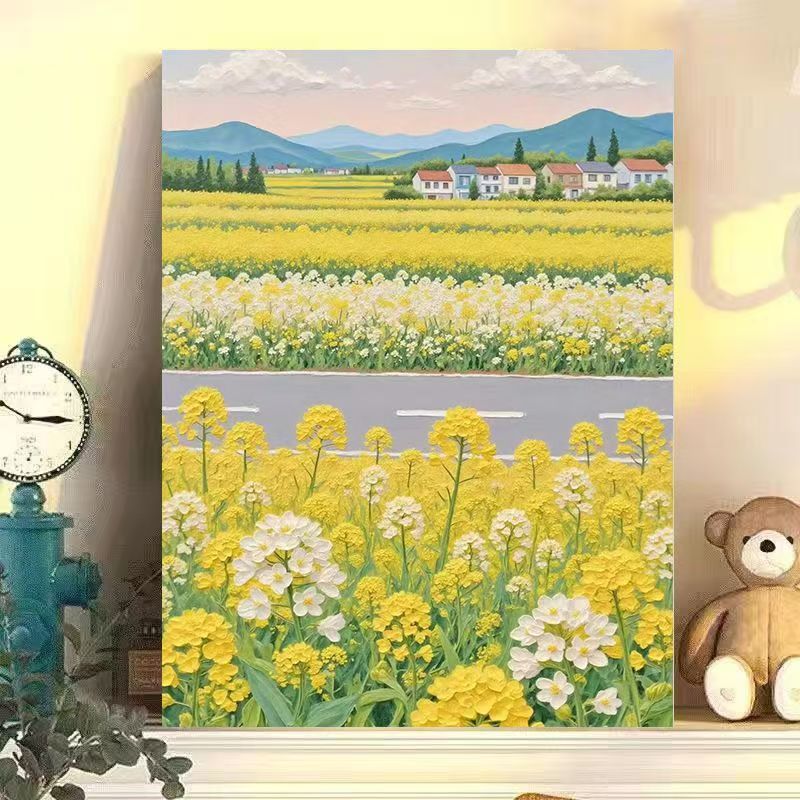 Landschaftsblumen Leinwand Kunst Druck Karnz