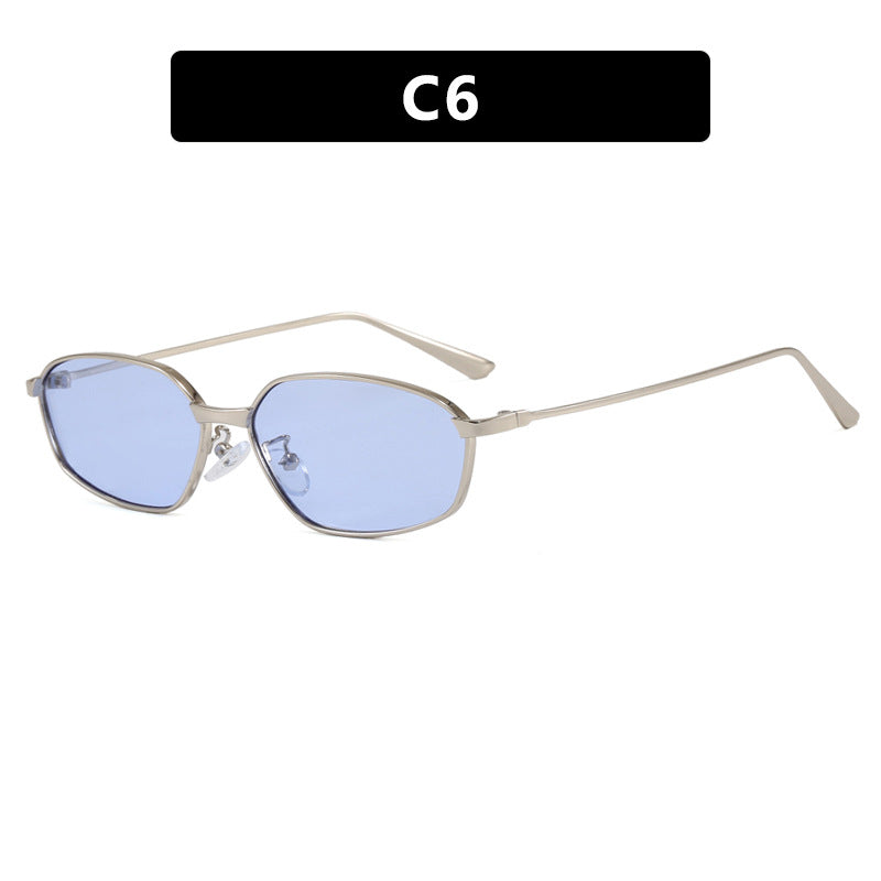 Damen geometrische Sonnenbrille mit schützendem UV-Filter und minimalistischem Metallrahmen Karnz