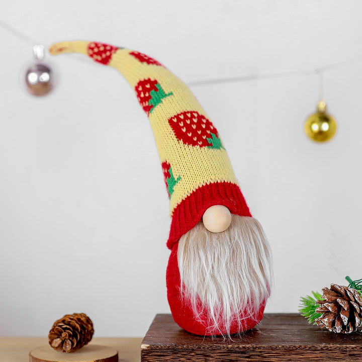 Dekorative Plüsch-Erdbeer-Gnom-Figurine Karnz
