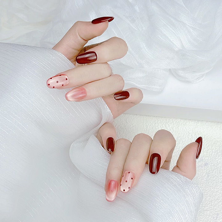 Klassisches French Tip Druck-Nagelset Karnz