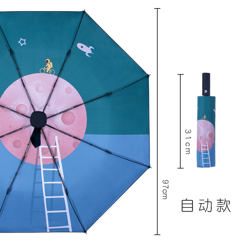 Unisex Automatischer Reise-Regenschirm mit kreativem Design Karnz