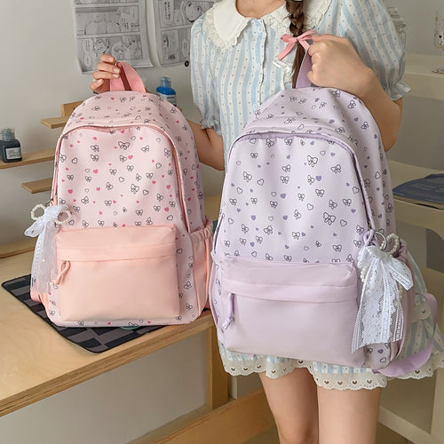 Stylischer Herz-gedruckter Rucksack Karnz