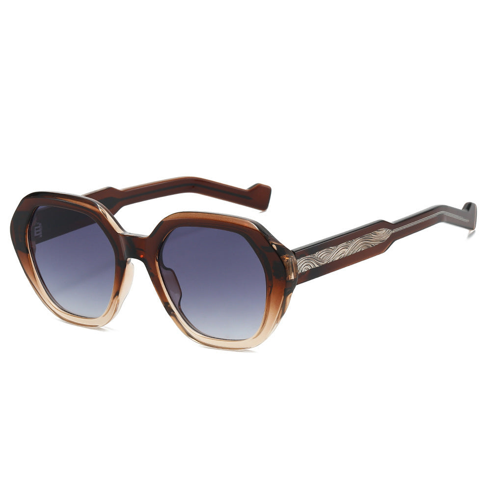 Damen elegante Sonnenbrille im modernen, achteckigen Design Karnz