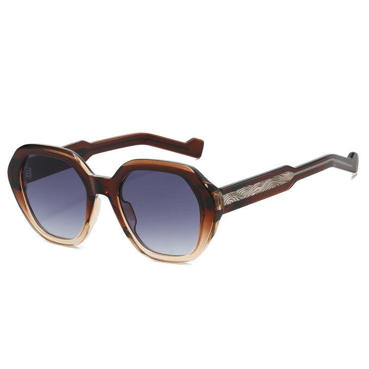 Damen elegante Sonnenbrille im modernen, achteckigen Design Karnz