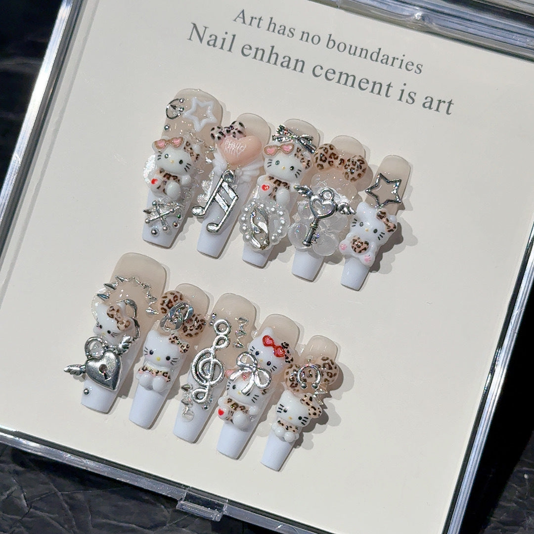 Verspielt, von Cartoons inspiriertes 3D-Nagelkunstset