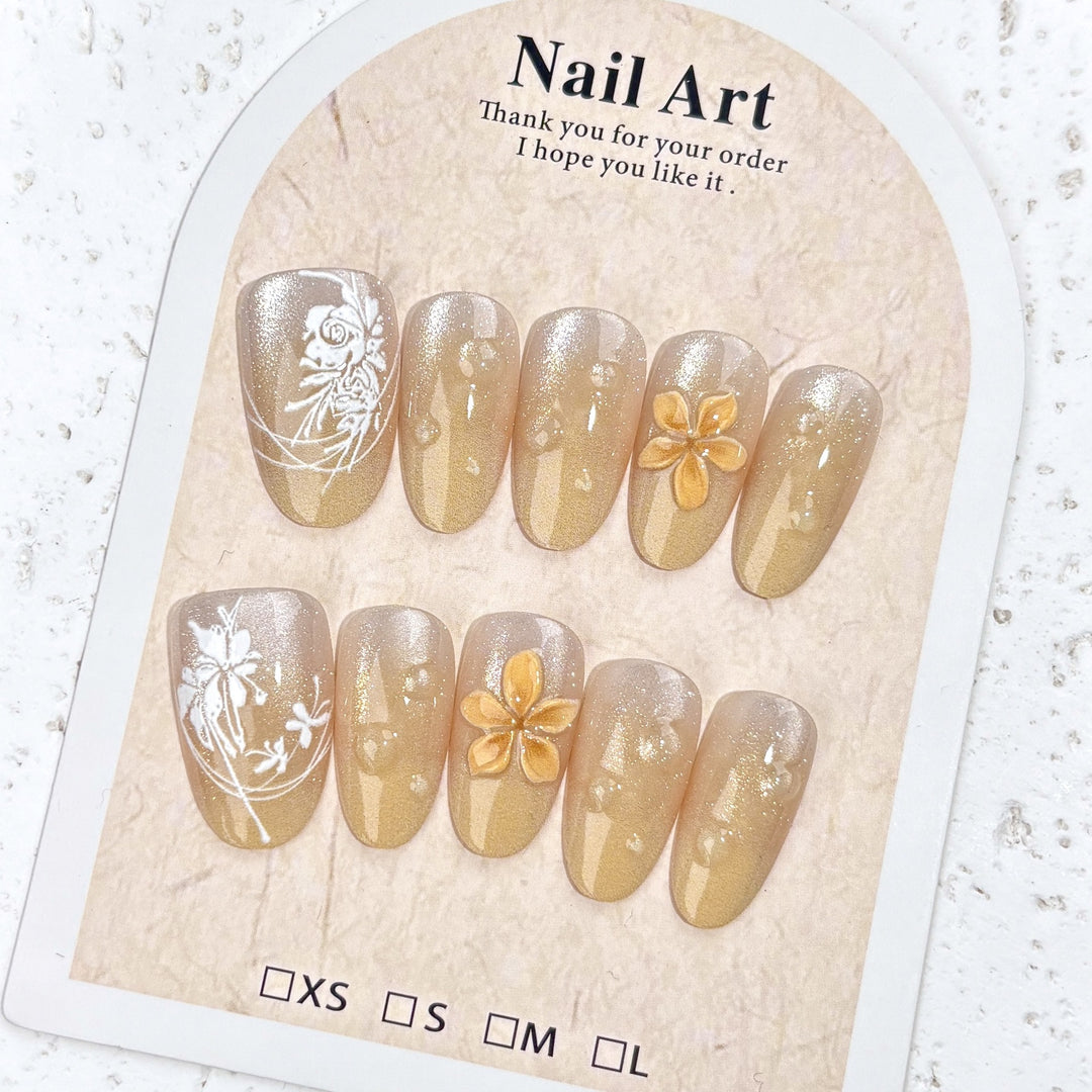 Premium floral-prägte Druck-Nagelset