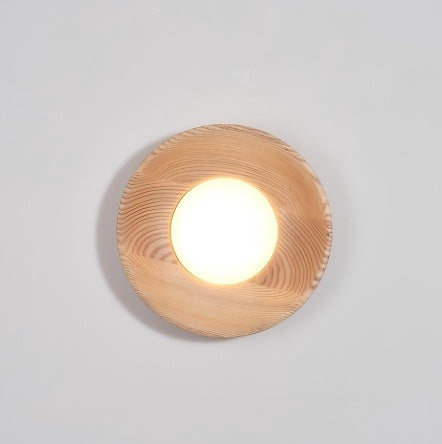 Moderne runde Holzdeckenleuchte