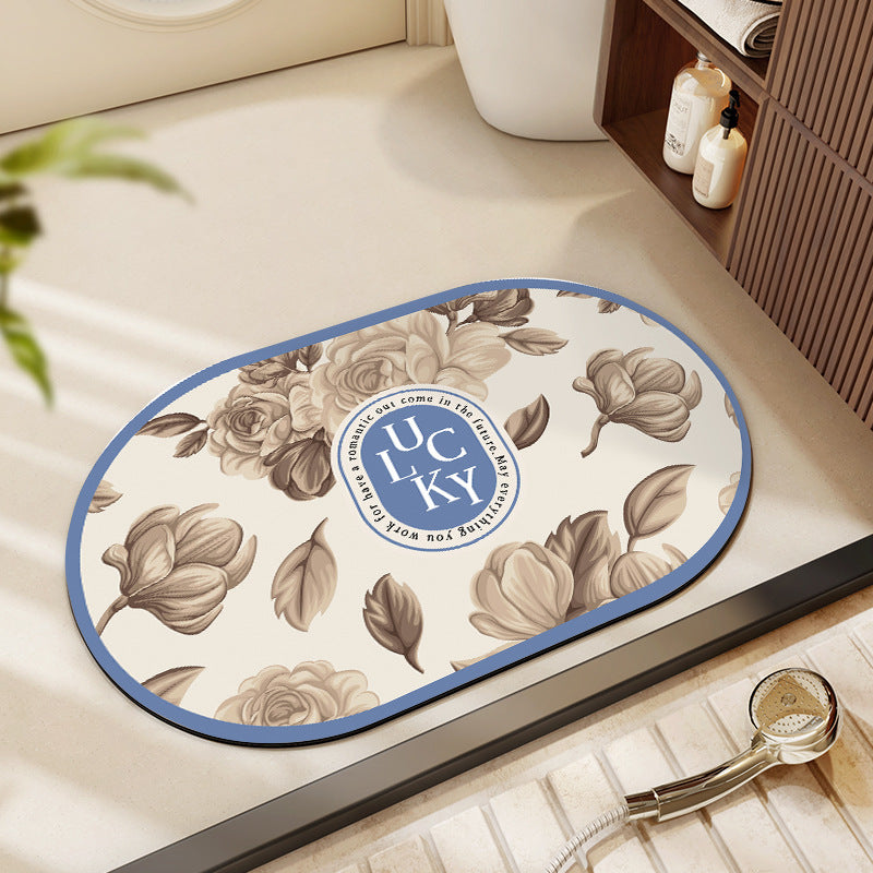 Blumenmuster Badematte Karnz