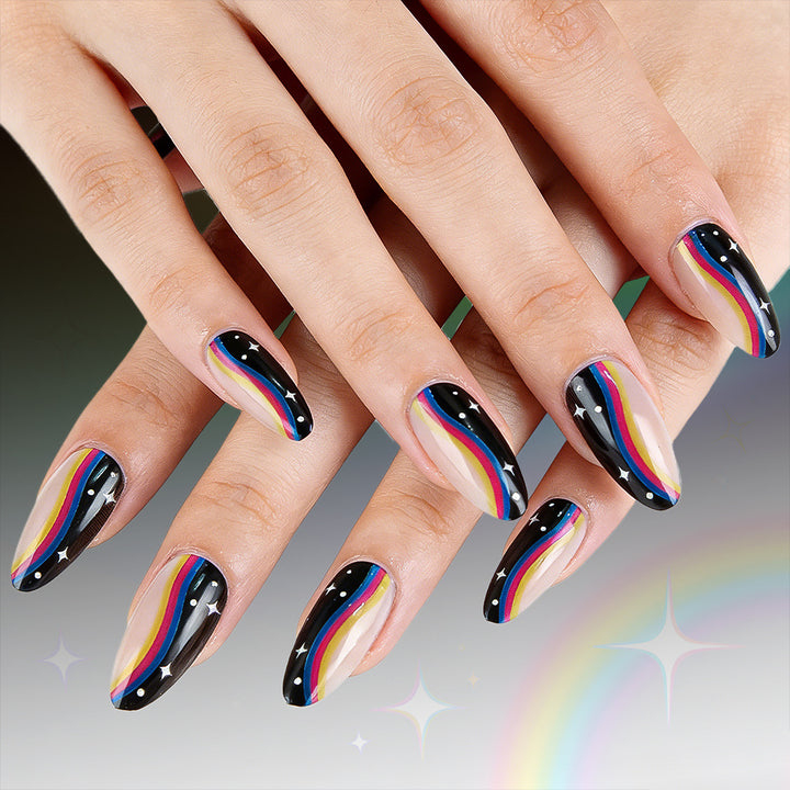 Künstlerisches Ombre Press-On Nageldesign Karnz