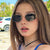 Damen stilvolle Designer Sonnenbrille mit elegantem Metallrahmen Karnz