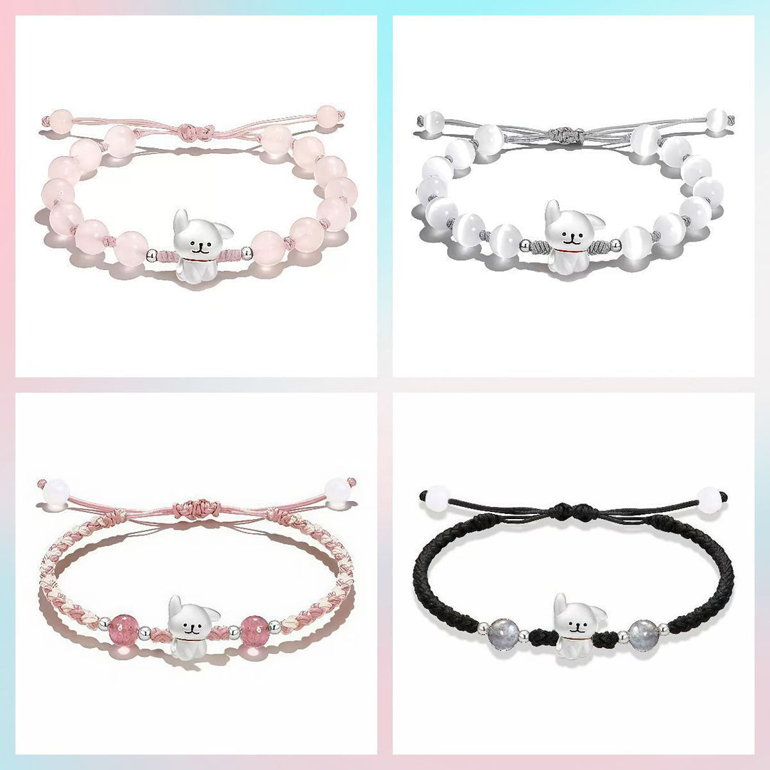 Verspieltes Hund Charm Perlen Armband Karnz
