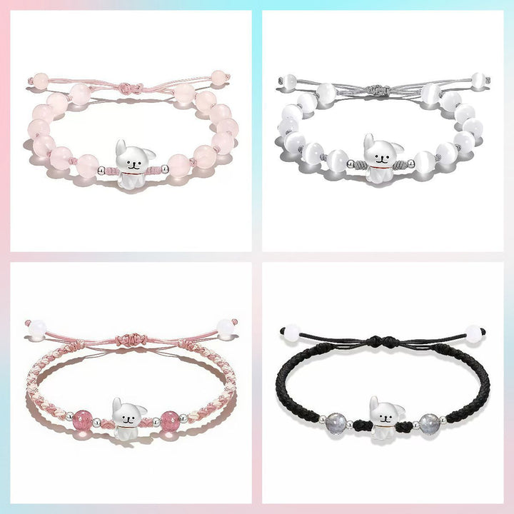 Verspieltes Hund Charm Perlen Armband Karnz