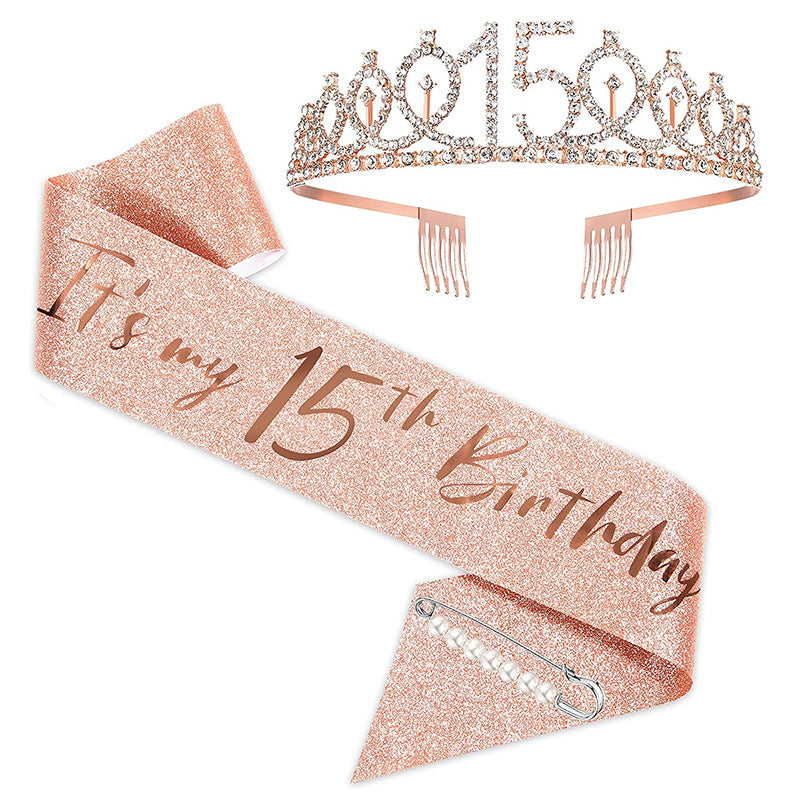 Damen Glitzernde Tiara mit personalisiertem 80. Geburtstagsschriftzug Karnz