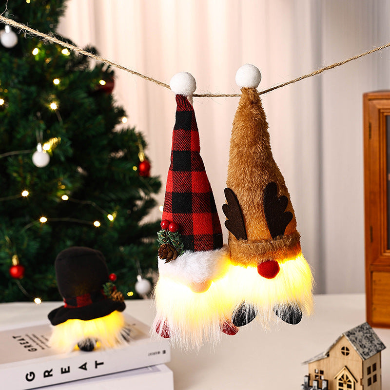 Beleuchtete Weihnachtsmann Figur Karnz