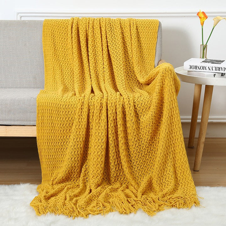Gemütliche Strickdecke Karnz