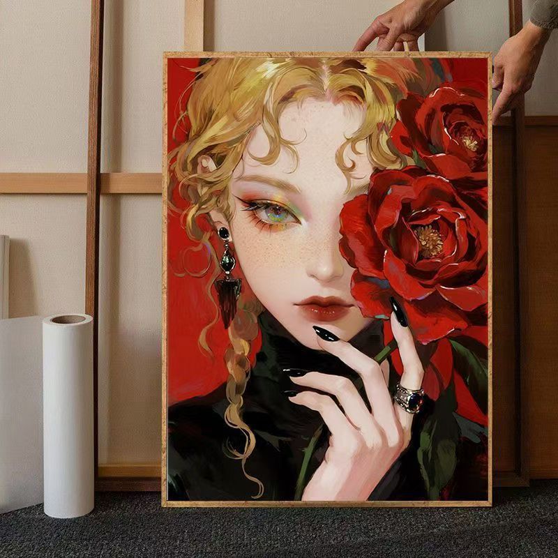 Zeitgenössische Florale Porträt Leinwand Kunst Karnz