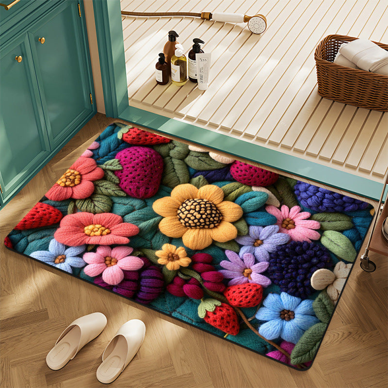 Florales Motiv Badteppich Karnz