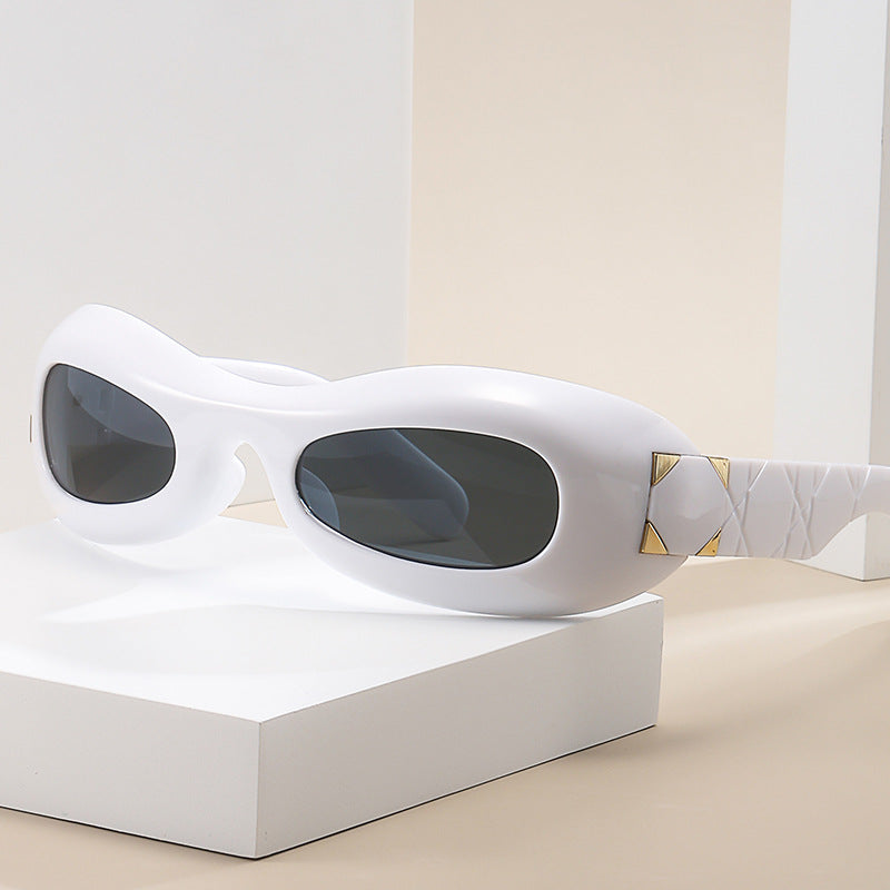Damen futuristische Designer-Sonnenbrille mit innovativem Rahmen Karnz