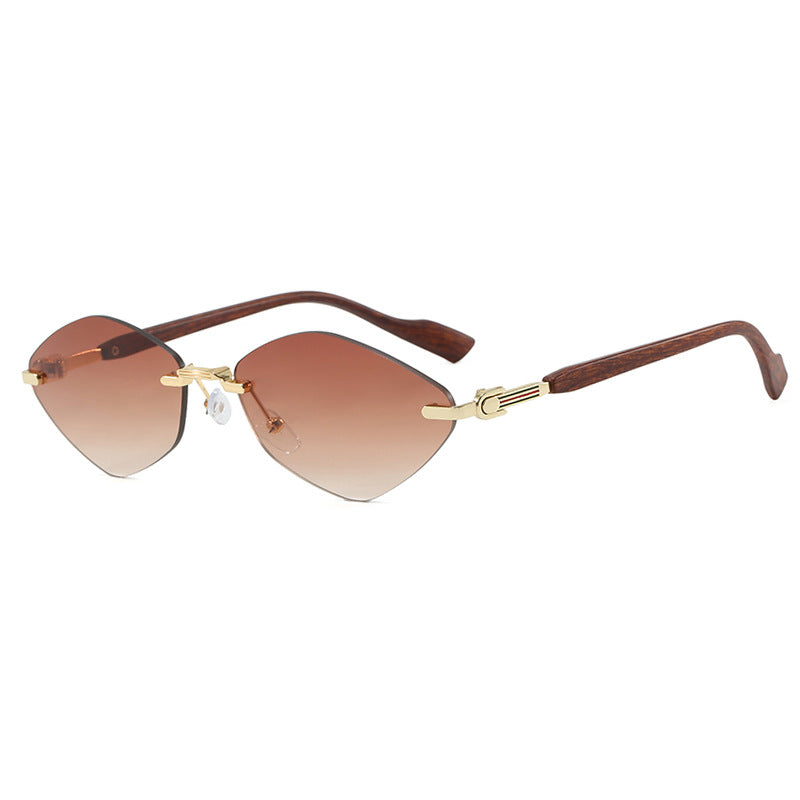 Damen geometrische Sonnenbrille mit luxuriösen Holzarmen und polarisierten Gläsern Karnz