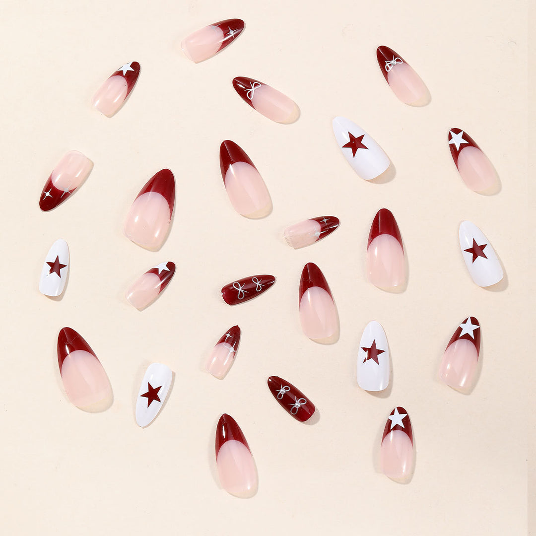 Glamouröse Star-Akzent Nagelkunst Verlängerungen Karnz